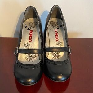 BONGO Women's Black Heels with Strap